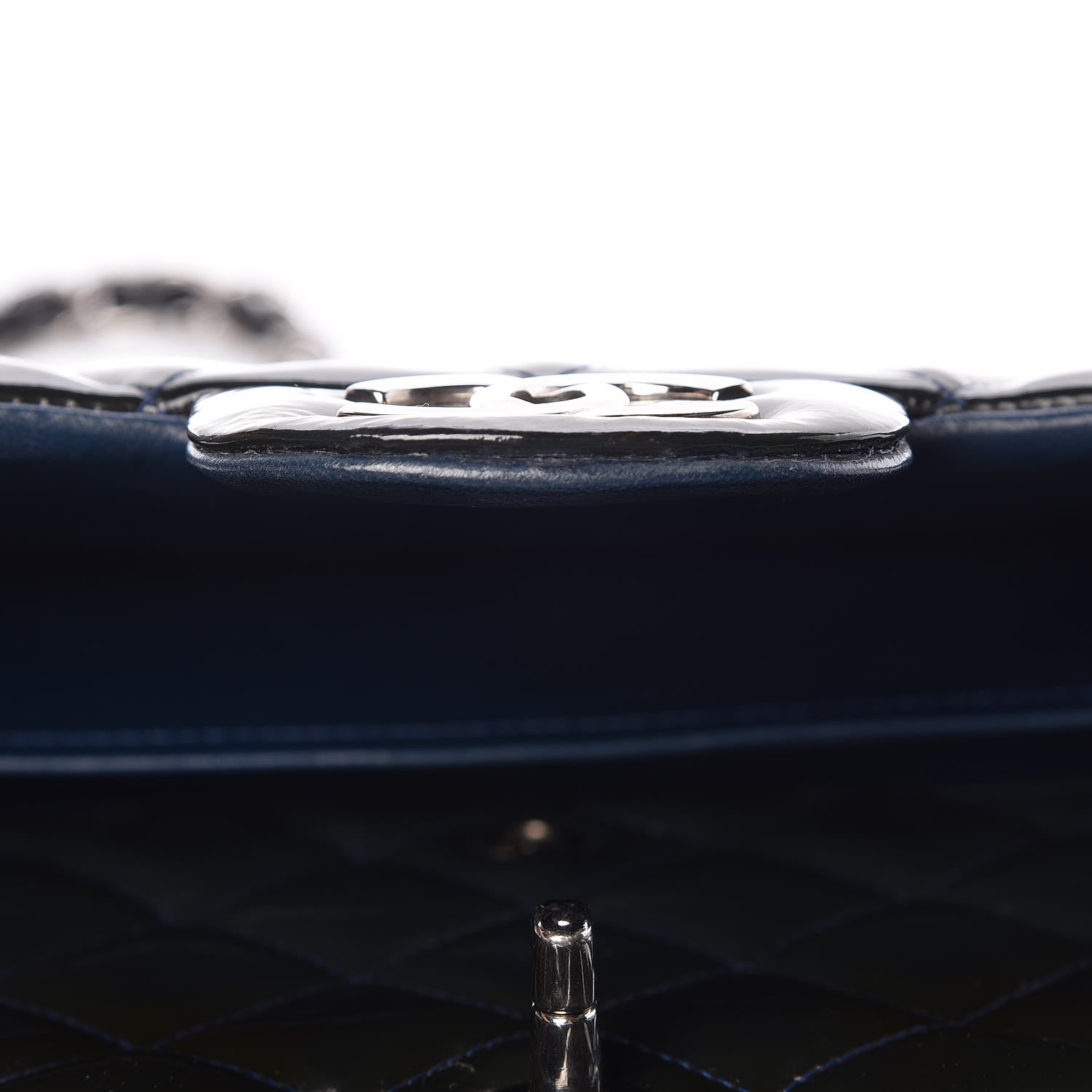 Chanel Patent Quilted Maxi Double Flap Navy Blue 17 of 23