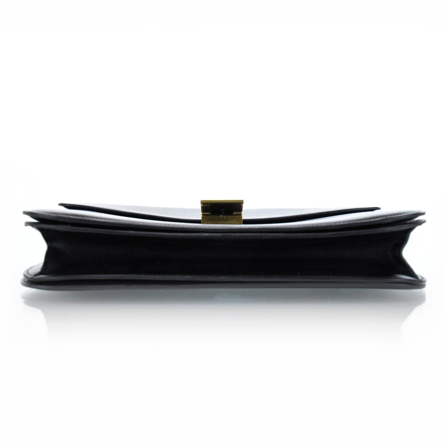 Leather Large Classic Box Flap Bag Black