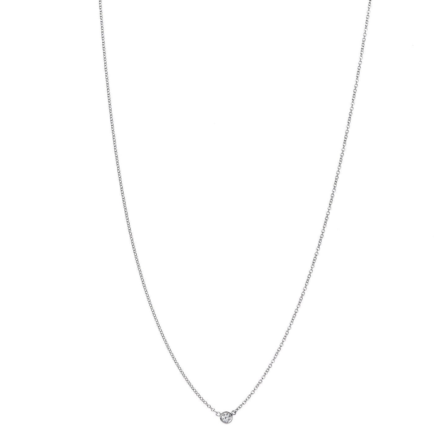 Platinum Diamond .08ct Elsa Peretti Diamonds by the Yard Pendant Necklace