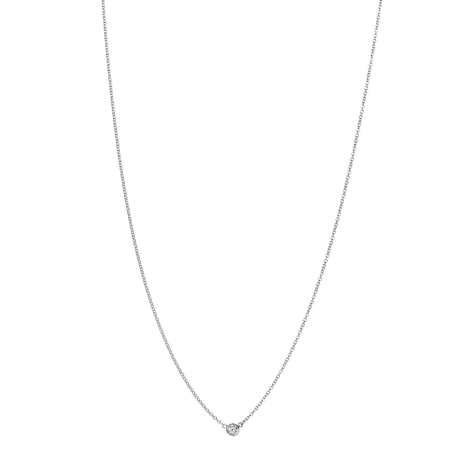 Tiffany Platinum Diamond .08ct Elsa Peretti Diamonds by the Yard Pendant Necklace 1 of 9