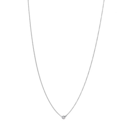Tiffany Platinum Diamond .08ct Elsa Peretti Diamonds by the Yard Pendant Necklace 1 of 9