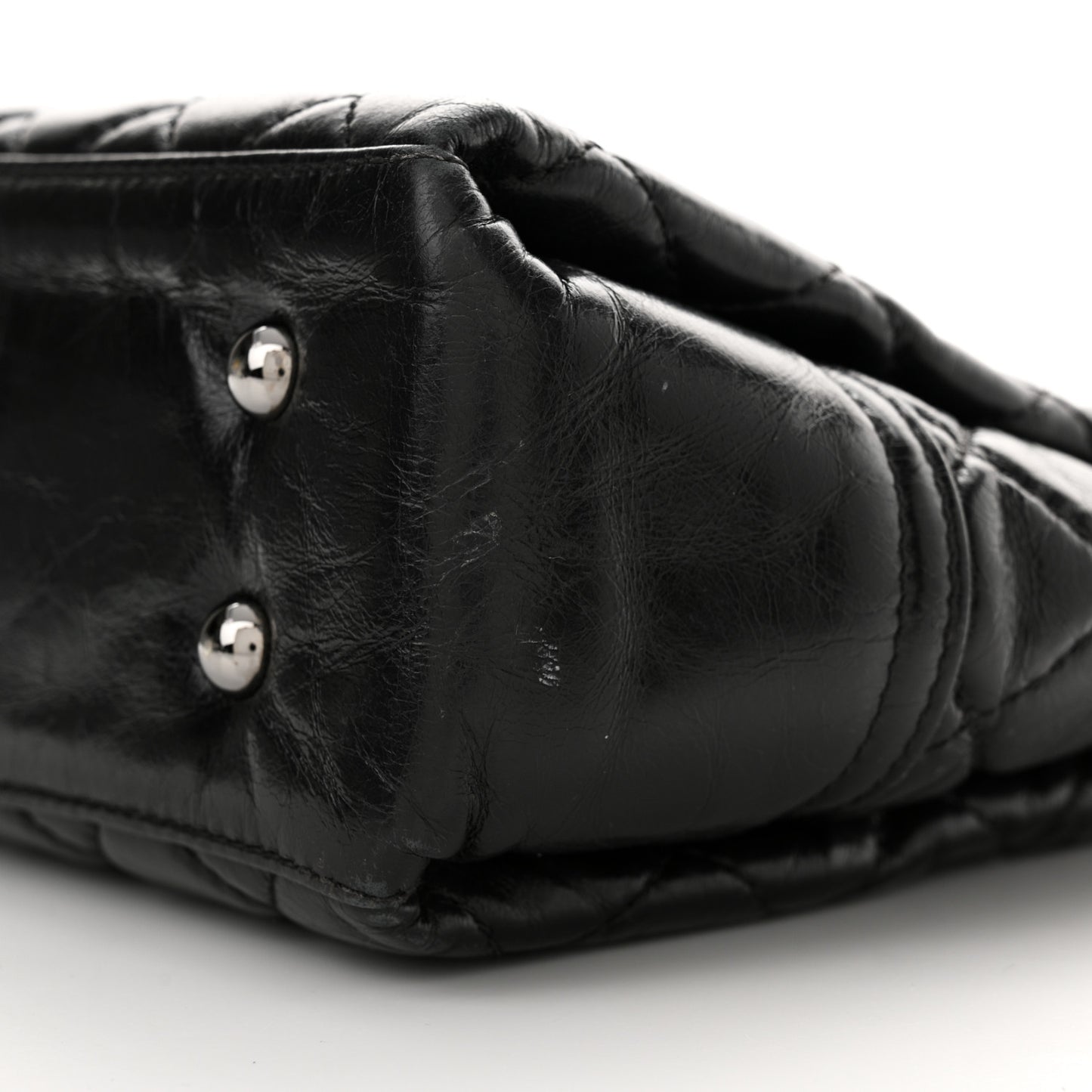 Calfskin Quilted Medium Coco Soft Tote Black