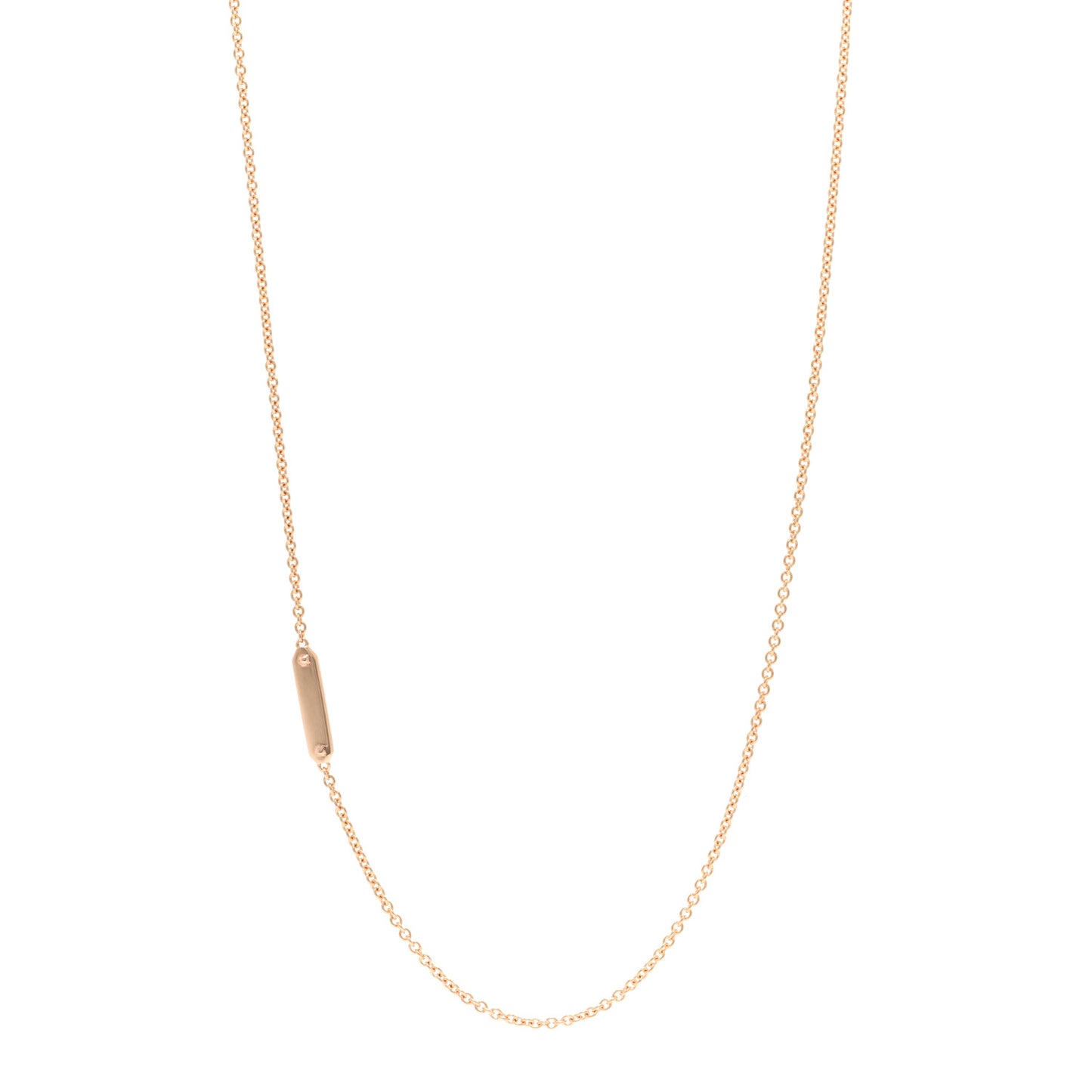 18K Rose Gold Bar Pendant Necklace