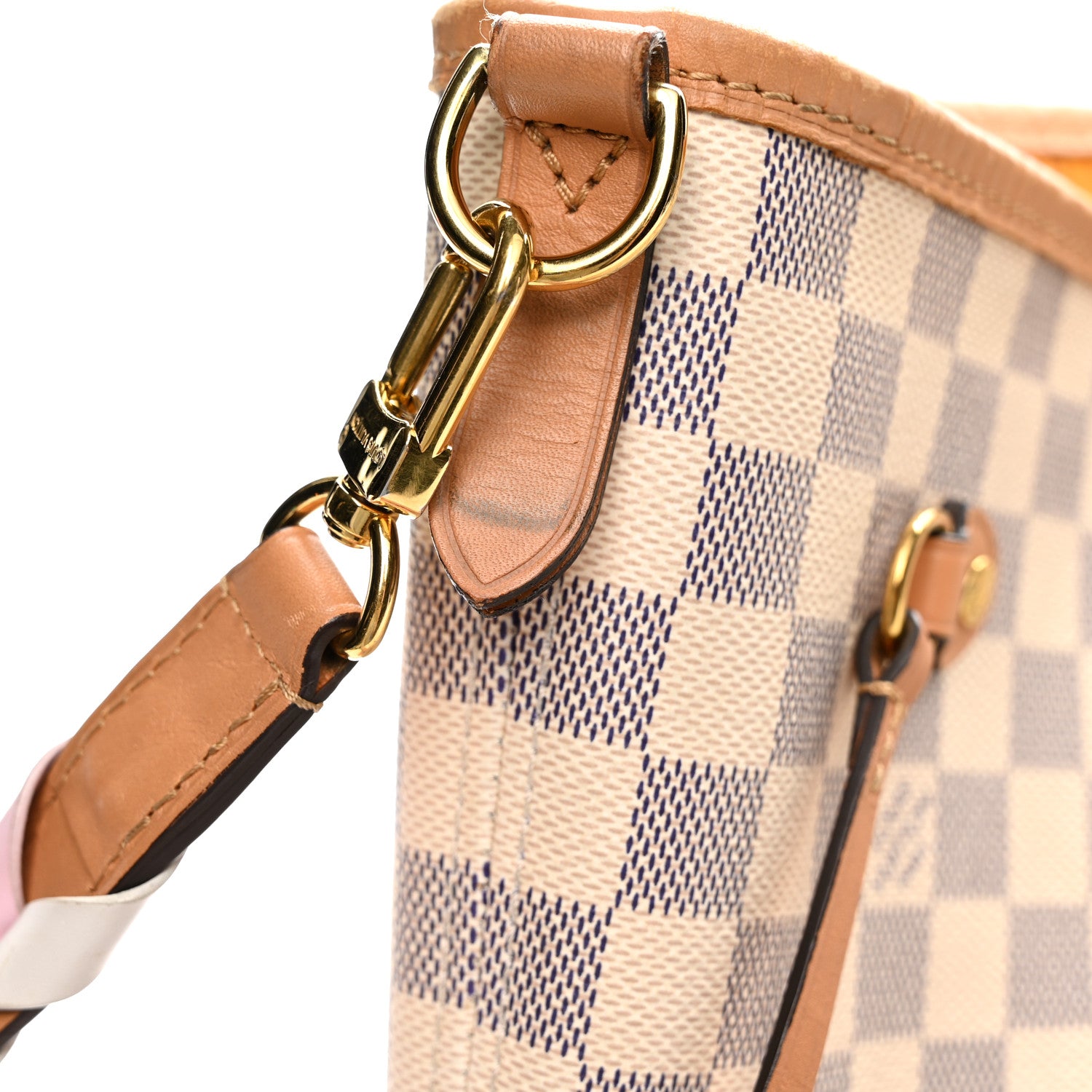 Louis Vuitton Damier Azur Braided Neverfull MM Orange 11 of 15