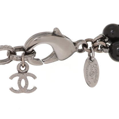 Chanel Glass Bead CC Map Short Necklace Ruthenium Black 5 of 8