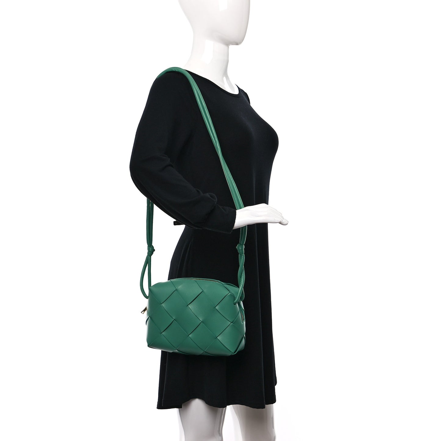 Lambskin Maxi Intreccio Small Cassette Camera Bag Mermaid