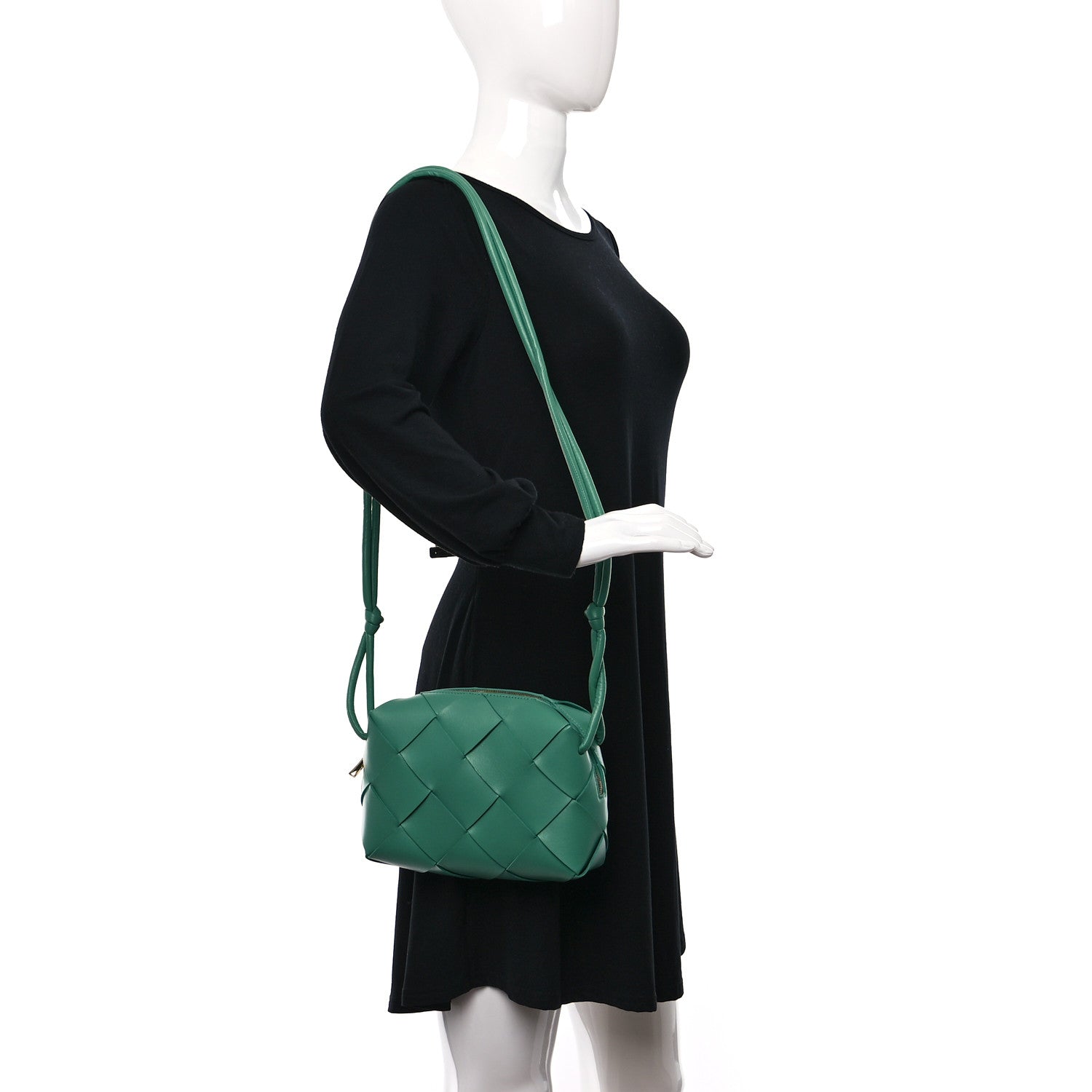 Bottega Veneta Lambskin Maxi Intreccio Small Cassette Camera Bag Mermaid 3 of 8