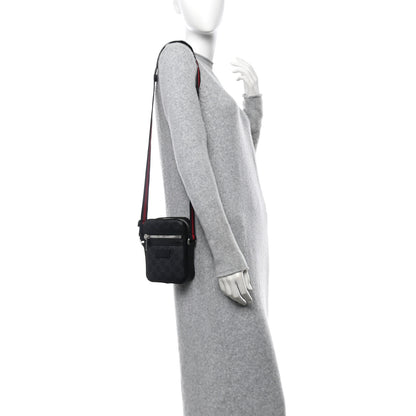 Gucci GG Supreme Monogram Appia Calfskin Web Small Camera Messenger Bag Black Grey 2 of 10