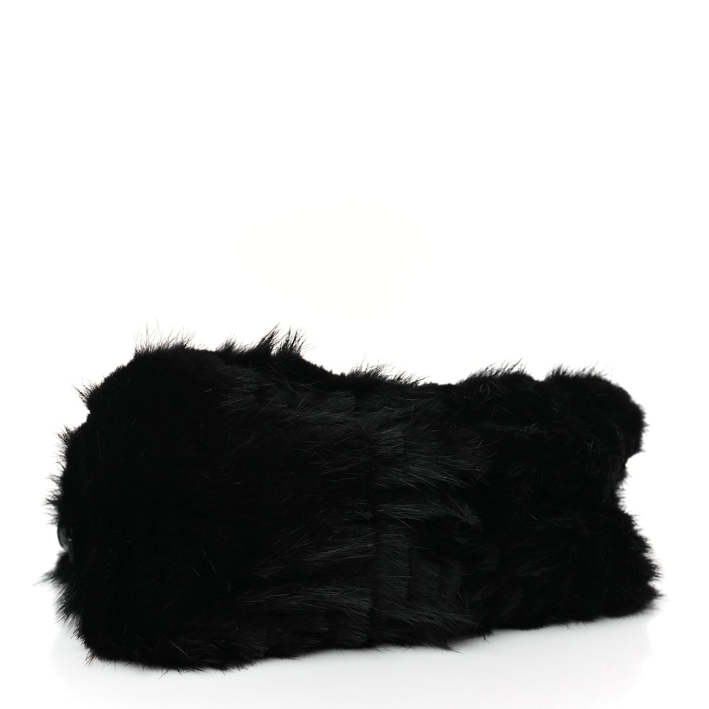 Mink Fur FF Mini Mama Baguette Black