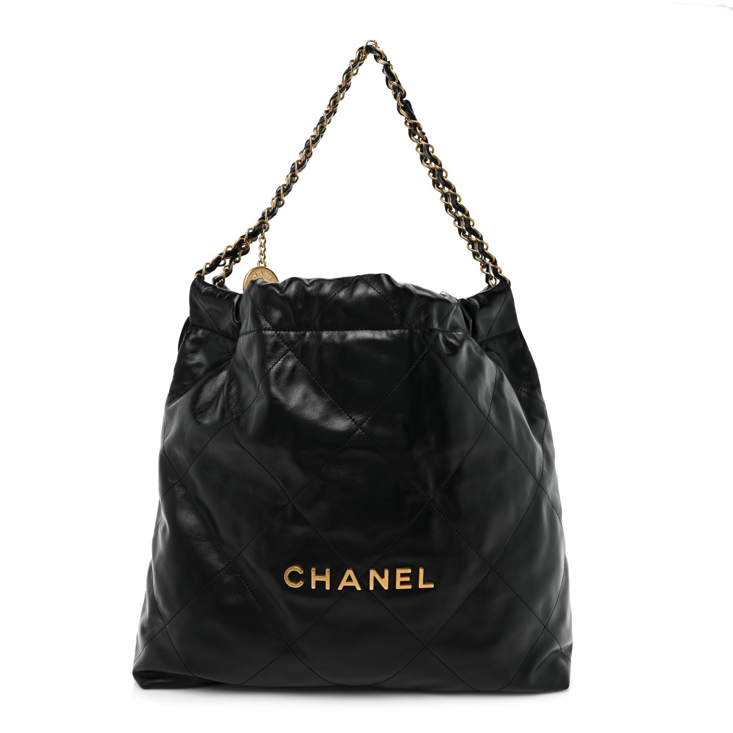 Chanel Shiny Calfskin Quilted Chanel 22 Black 1 of 11
