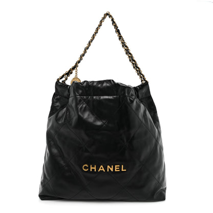Chanel Shiny Calfskin Quilted Chanel 22 Black 1 of 11