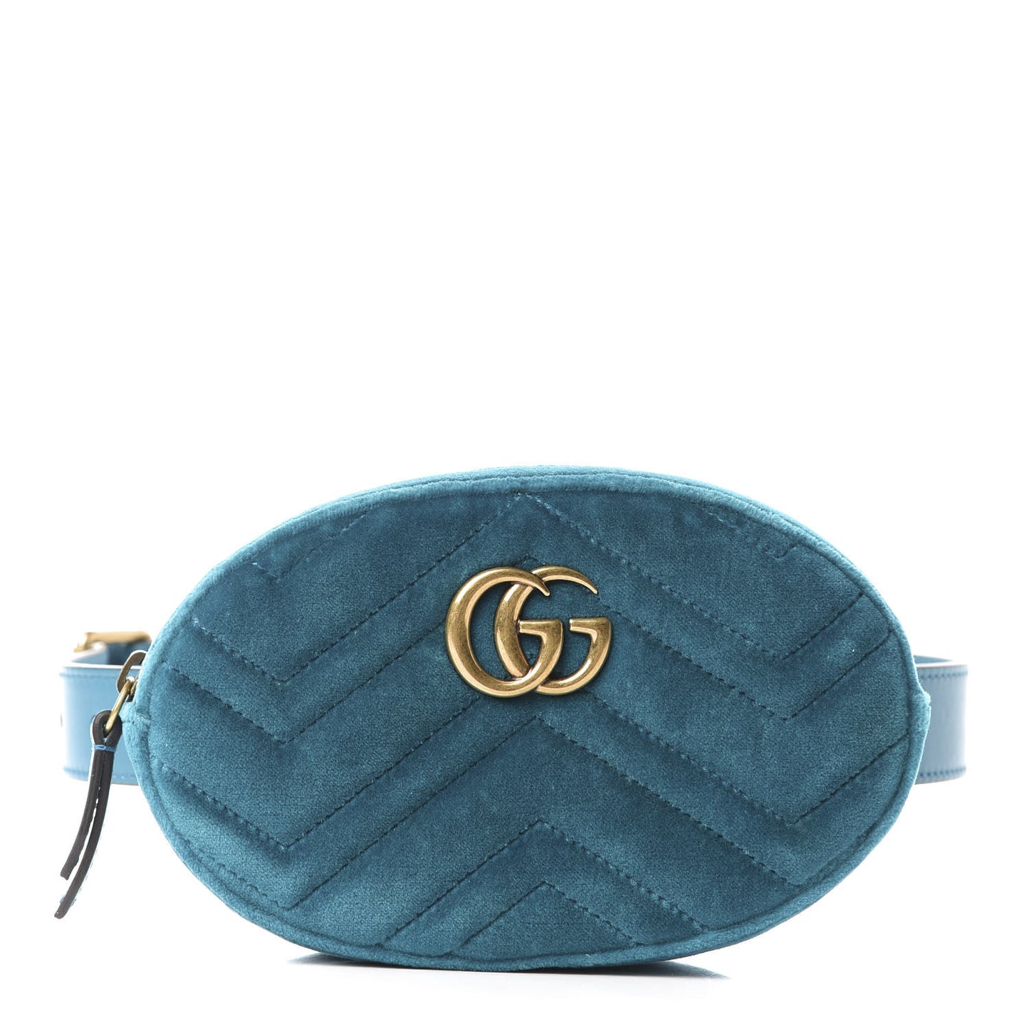 Velvet Matelasse GG Marmont Belt Bag 65 26 Pavone Cyan