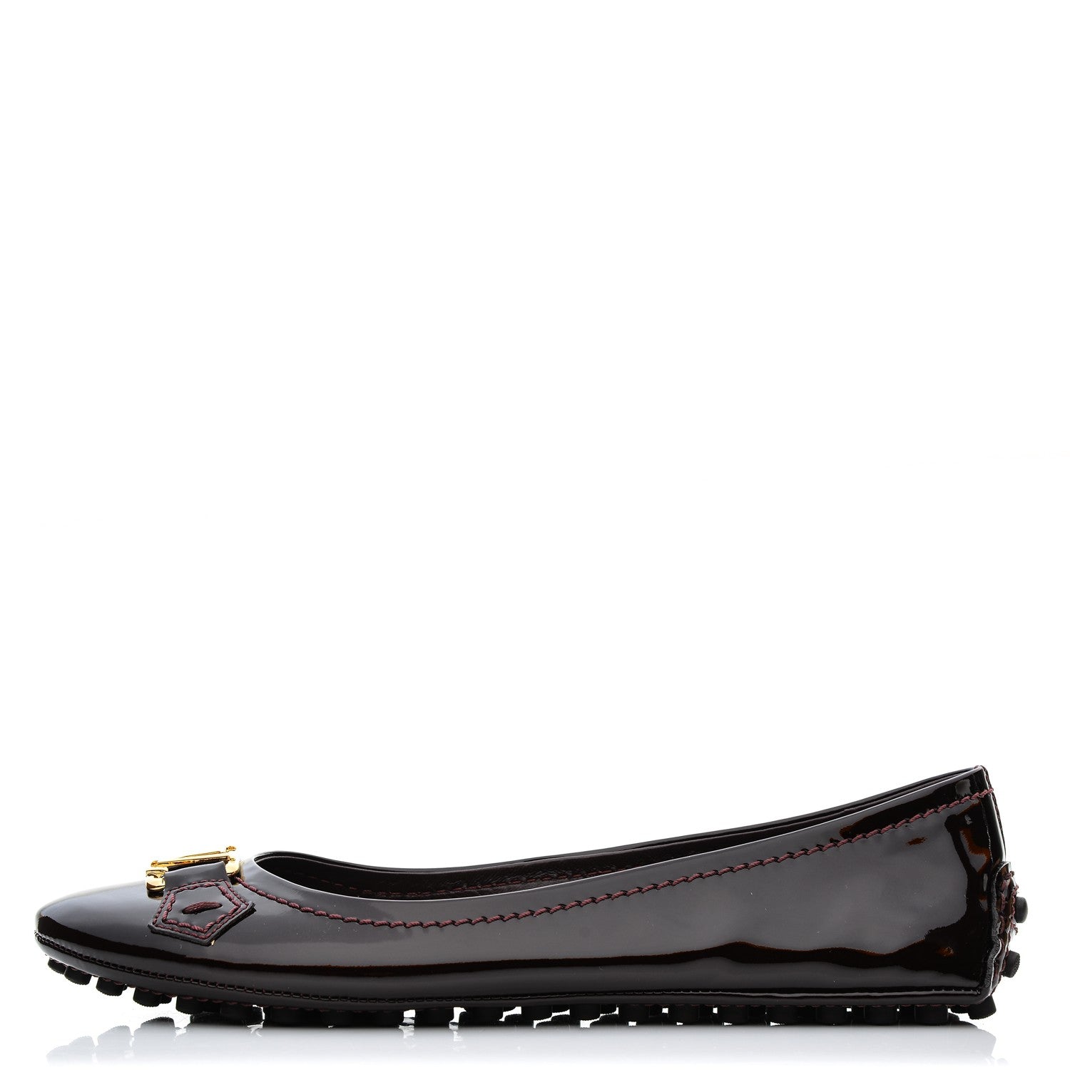 Louis Vuitton Patent Calfskin Oxford Ballerina Flats 37 Amarante 1 of 7