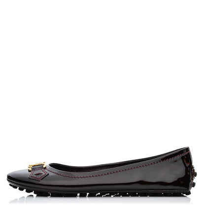 Louis Vuitton Patent Calfskin Oxford Ballerina Flats 37 Amarante 1 of 7