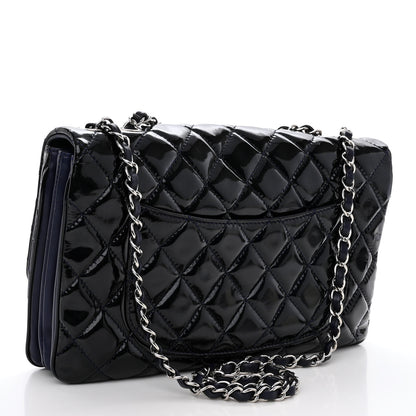Chanel Patent Quilted 3 Jumbo Flap Navy 3 of 13
