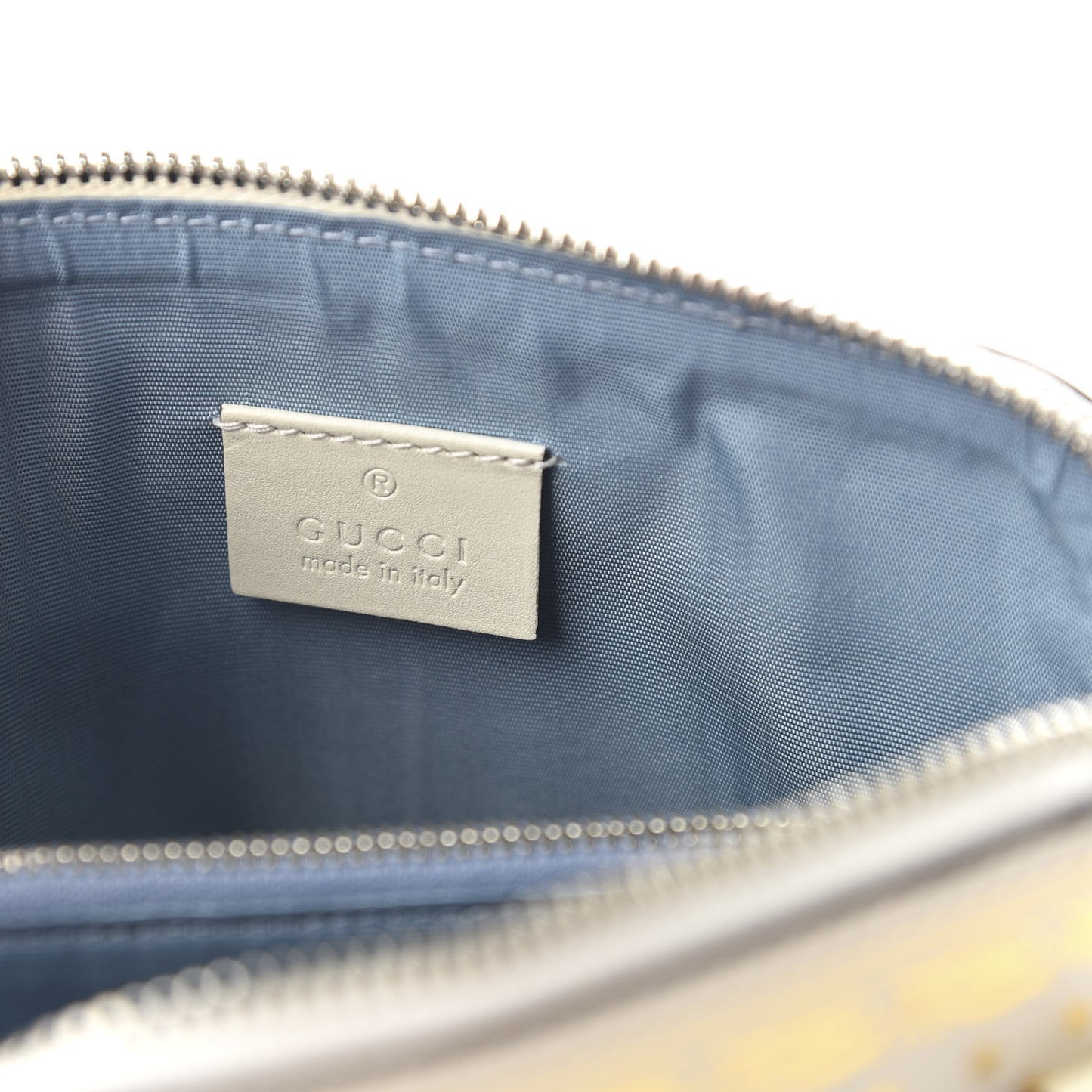 X SEGA Calfskin GUCCY Stars Mini Dome Shoulder Bag Mystic White Gold