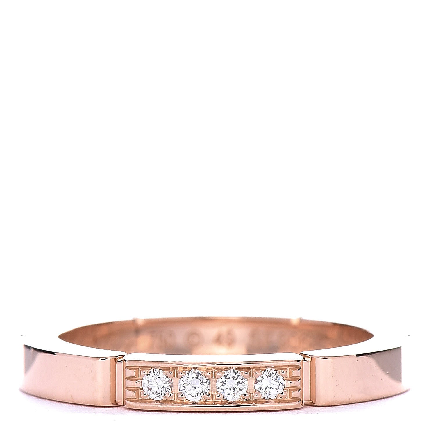 Cartier 18K Pink Gold Diamond Maillon Panthere Wedding Band Ring 49 4.75 1 of 4