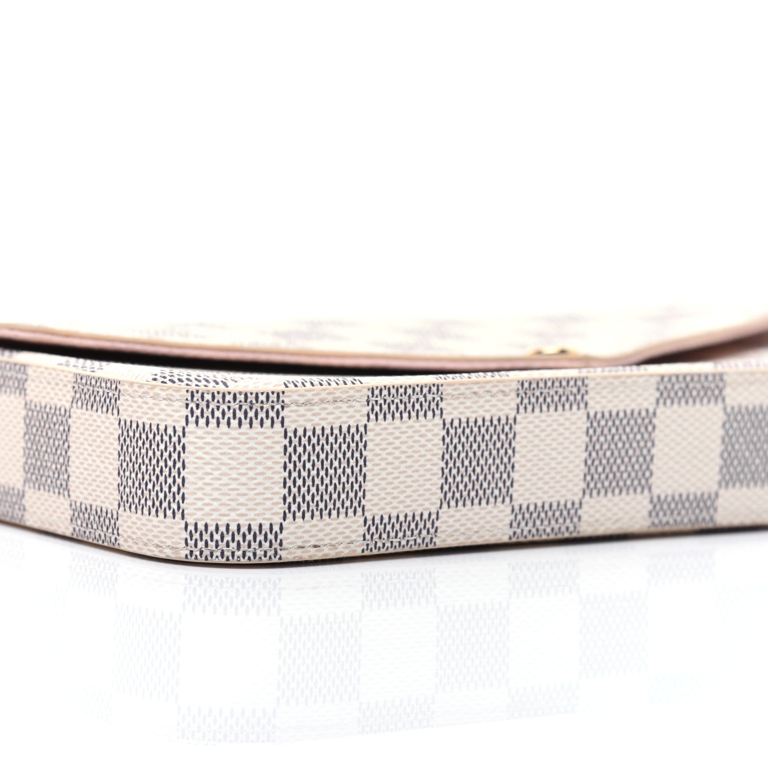 Louis Vuitton Damier Azur Pochette Felicie Chain Wallet Rose Ballerine 7 of 14