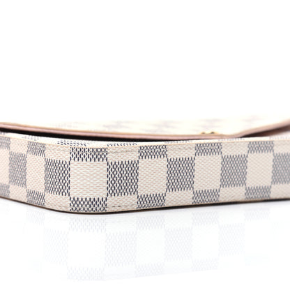 Louis Vuitton Damier Azur Pochette Felicie Chain Wallet Rose Ballerine 7 of 14