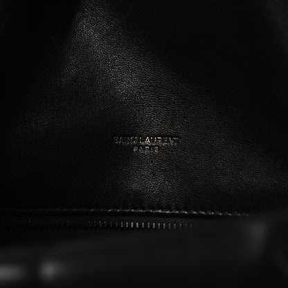 Saint Laurent Lambskin Quilted Toy Loulou Puffer Monogram Monochrome Chain Satchel Black 11 of 23