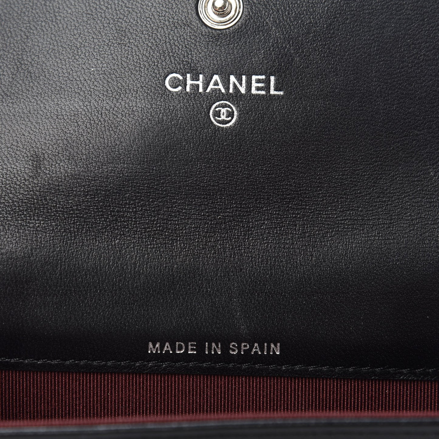 Lambskin Quilted Flap Card Holder Black