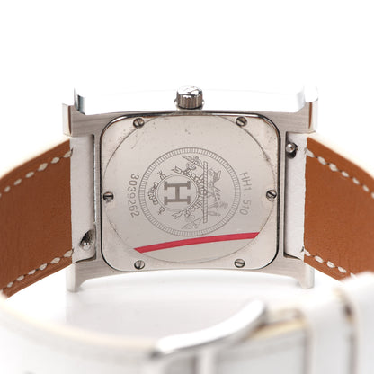 Hermes Stainless Steel Epsom 26mm Heure H Hour Quartz Watch Blanc 4 of 5