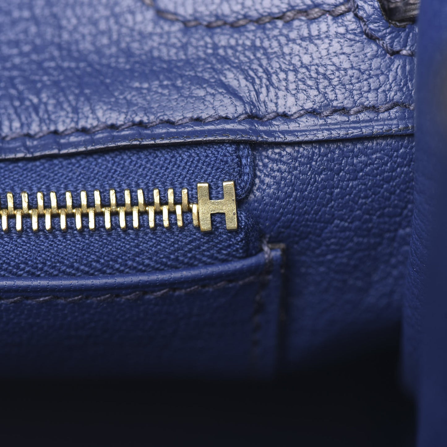 Taurillon Novillo Matte Alligator Birkin Touch 25 Bleu Saphir Marine