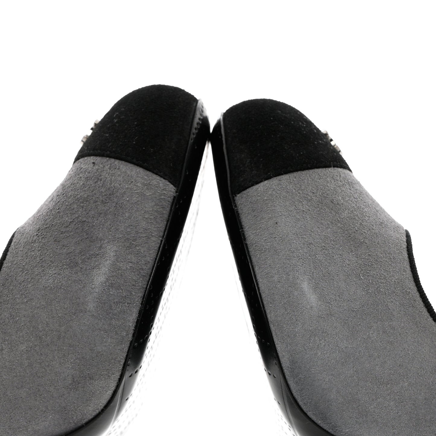 Suede Cap Toe Pumps 40 Grey Black