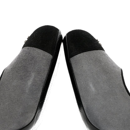 Chanel Suede Cap Toe Pumps 40 Grey Black 11 of 12