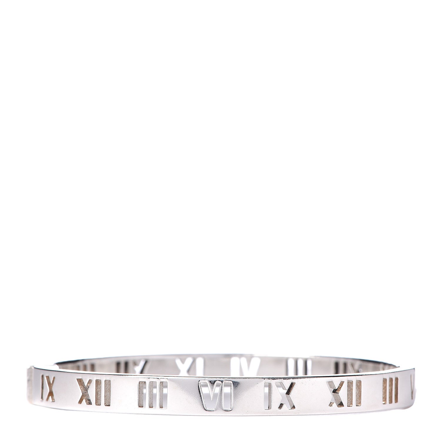 Tiffany Sterling Silver Atlas Pierced Hinged Bangle Bracelet 3 of 4