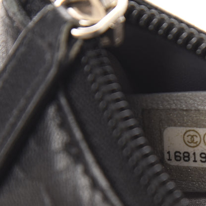 Chanel Lambskin Camellia Embossed Key Holder Case Black 7 of 7