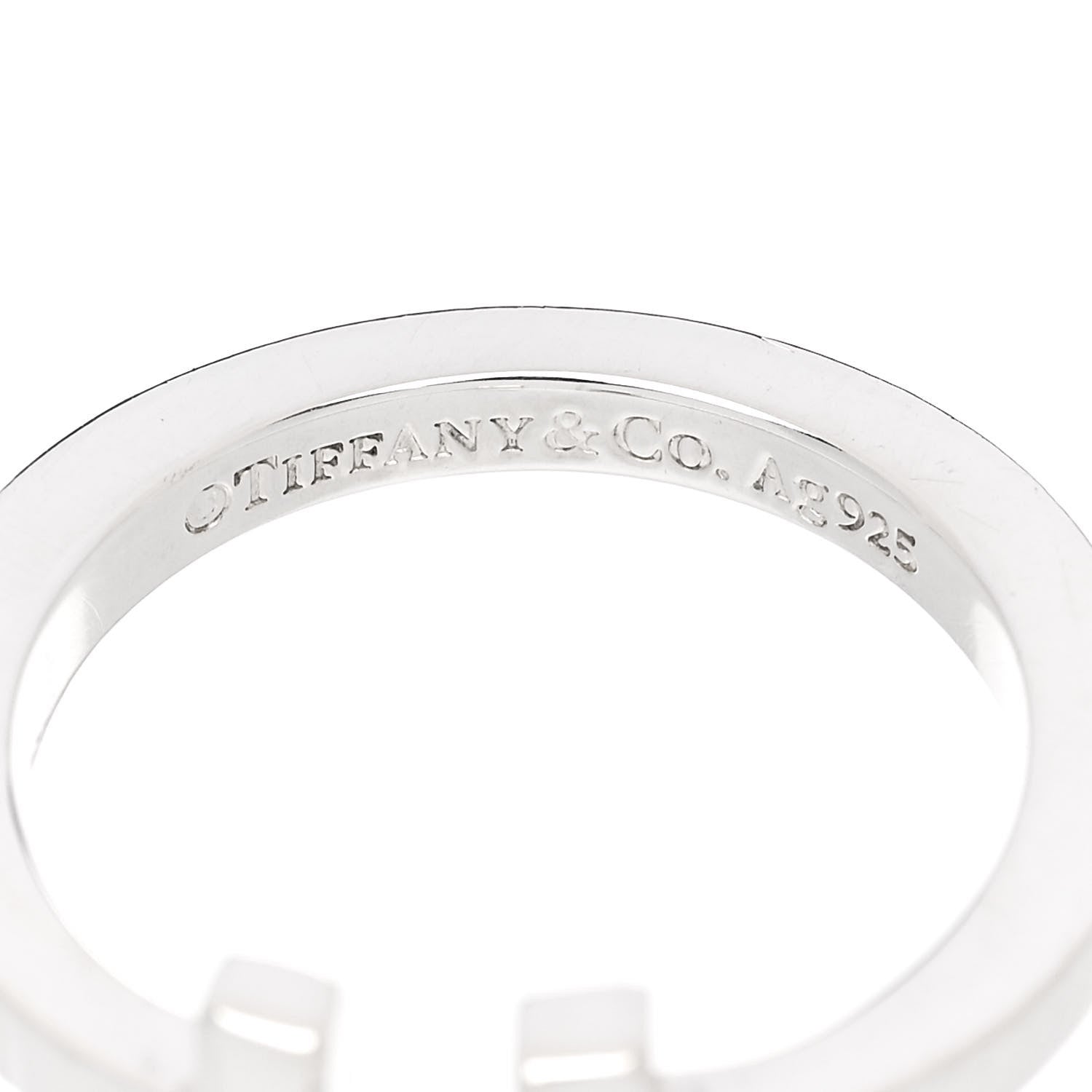 Tiffany Sterling Silver T Square Ring 56 7.5 4 of 5