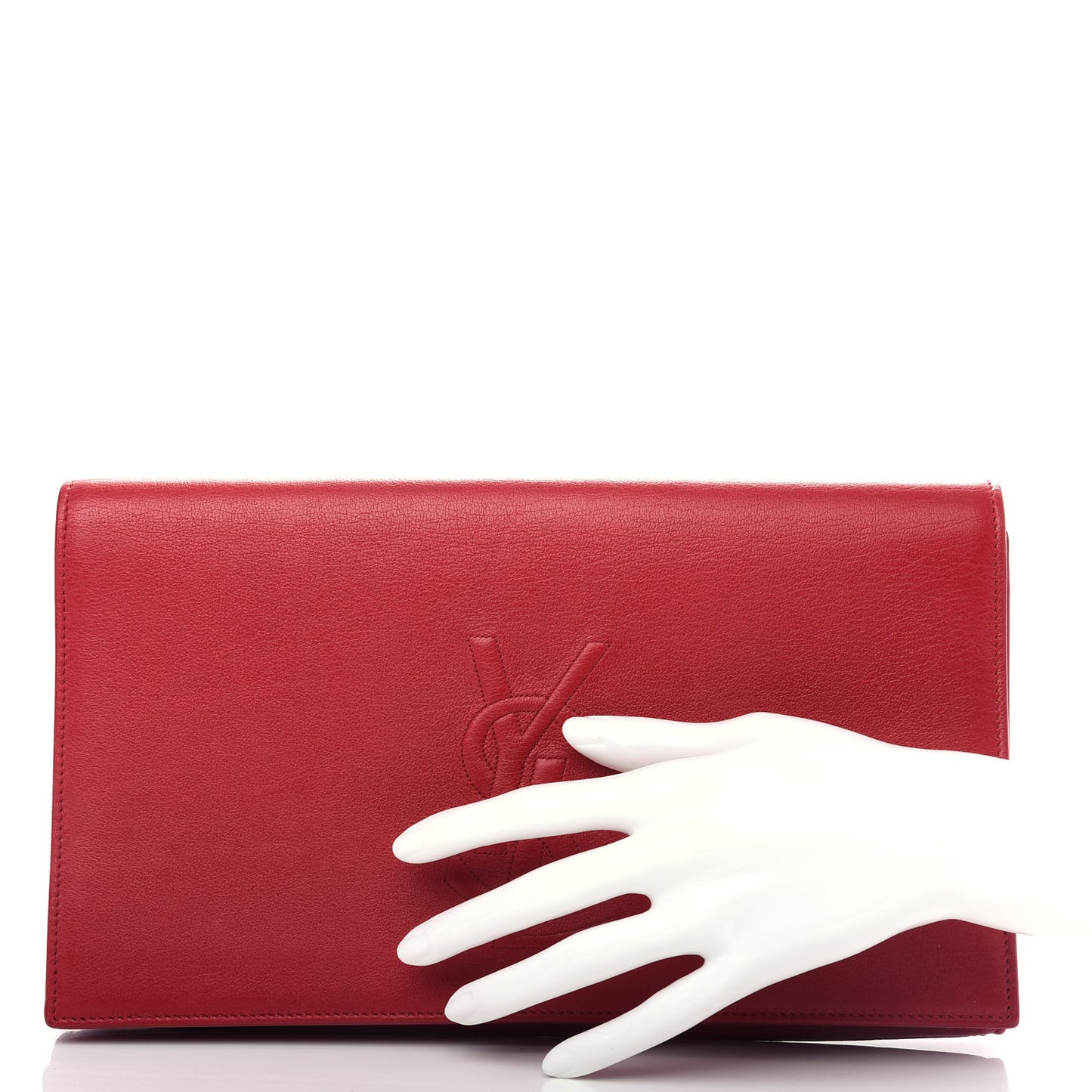 Calfskin Monogram Large Belle De Jour Clutch Red