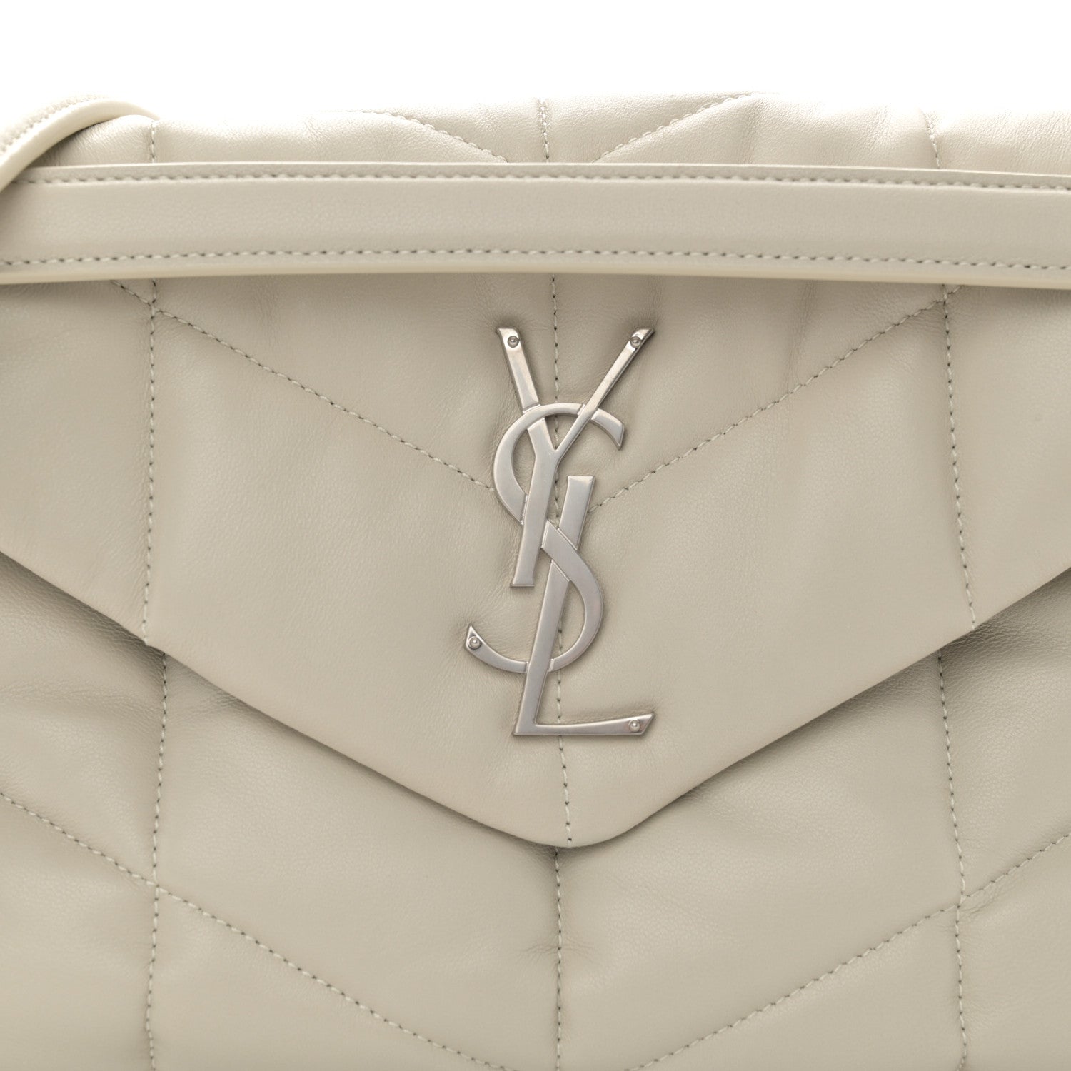 Saint Laurent Lambskin Quilted Toy Loulou Puffer Monogram Chain Satchel Crema Soft 8 of 10