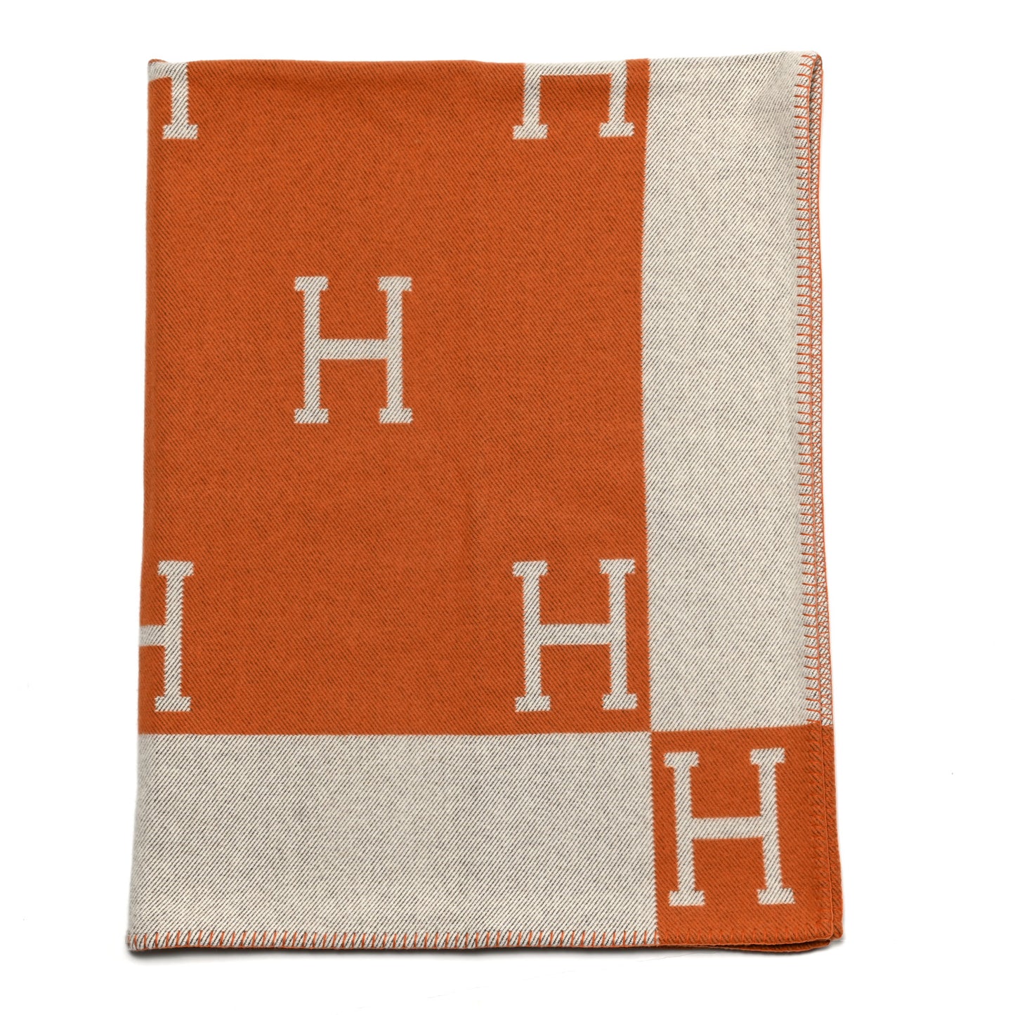 Wool Cashmere Signature Classic Avalon Blanket Ecru Potiron