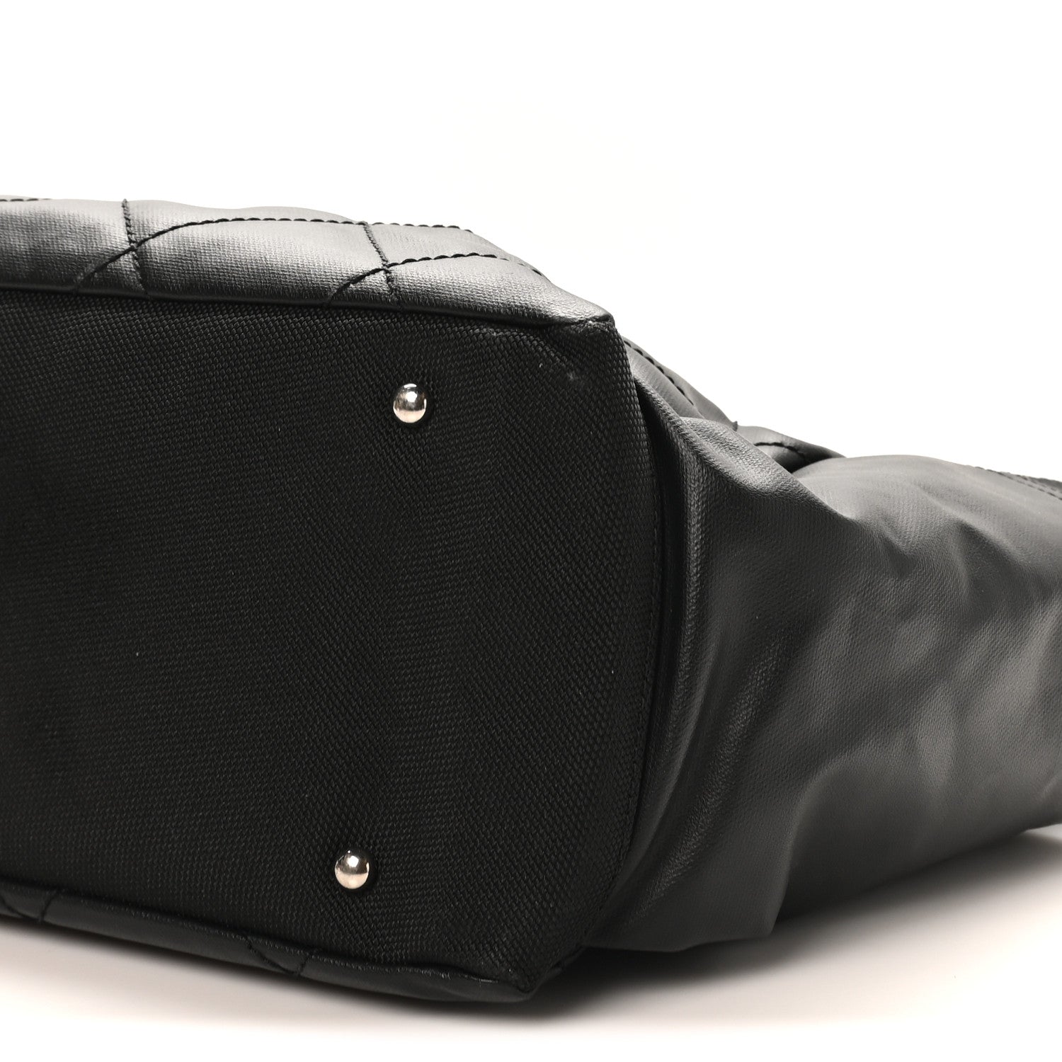Chanel Coated Canvas Quilted Large Paris Biarritz Tote Black 10 of 10