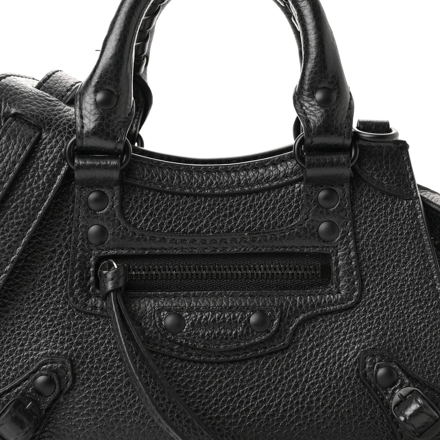 Grained Calfskin Neo Classic Black Hardware Nano City Crossbody Black