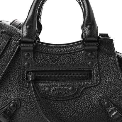 Balenciaga Grained Calfskin Neo Classic Black Hardware Nano City Crossbody Black 7 of 9