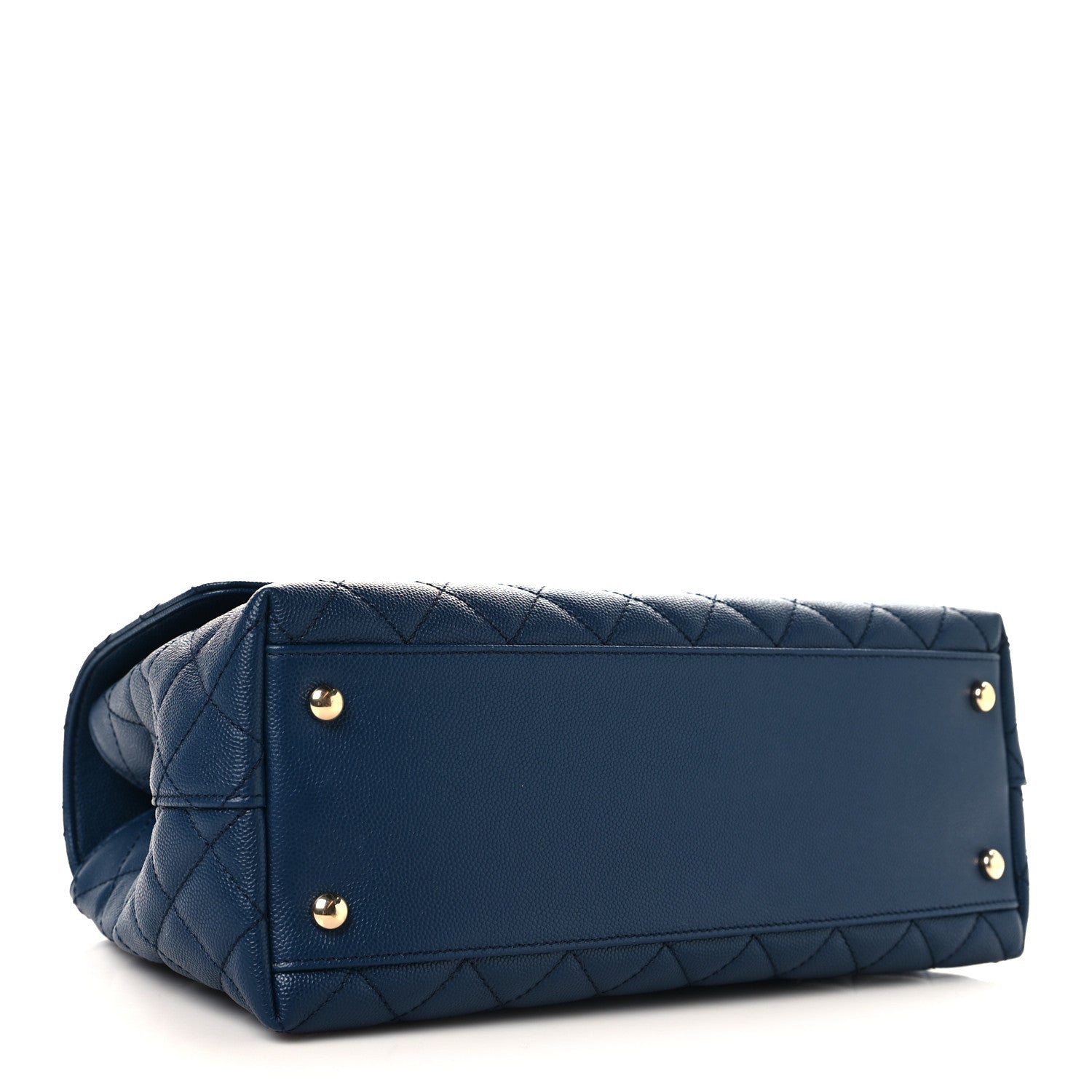 Chanel Caviar Lizard Embossed Quilted Small Coco Handle Flap Dark Blue 4 of 11