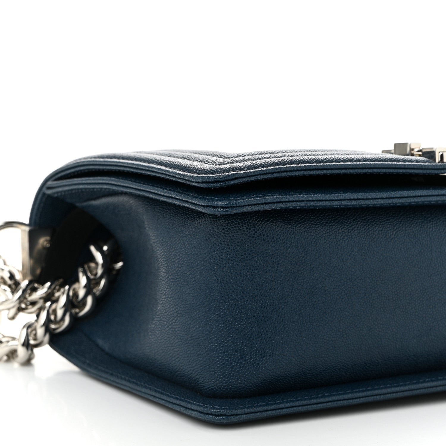 Chanel Caviar Quilted Medium Boy Flap Dark Blue 9 of 10