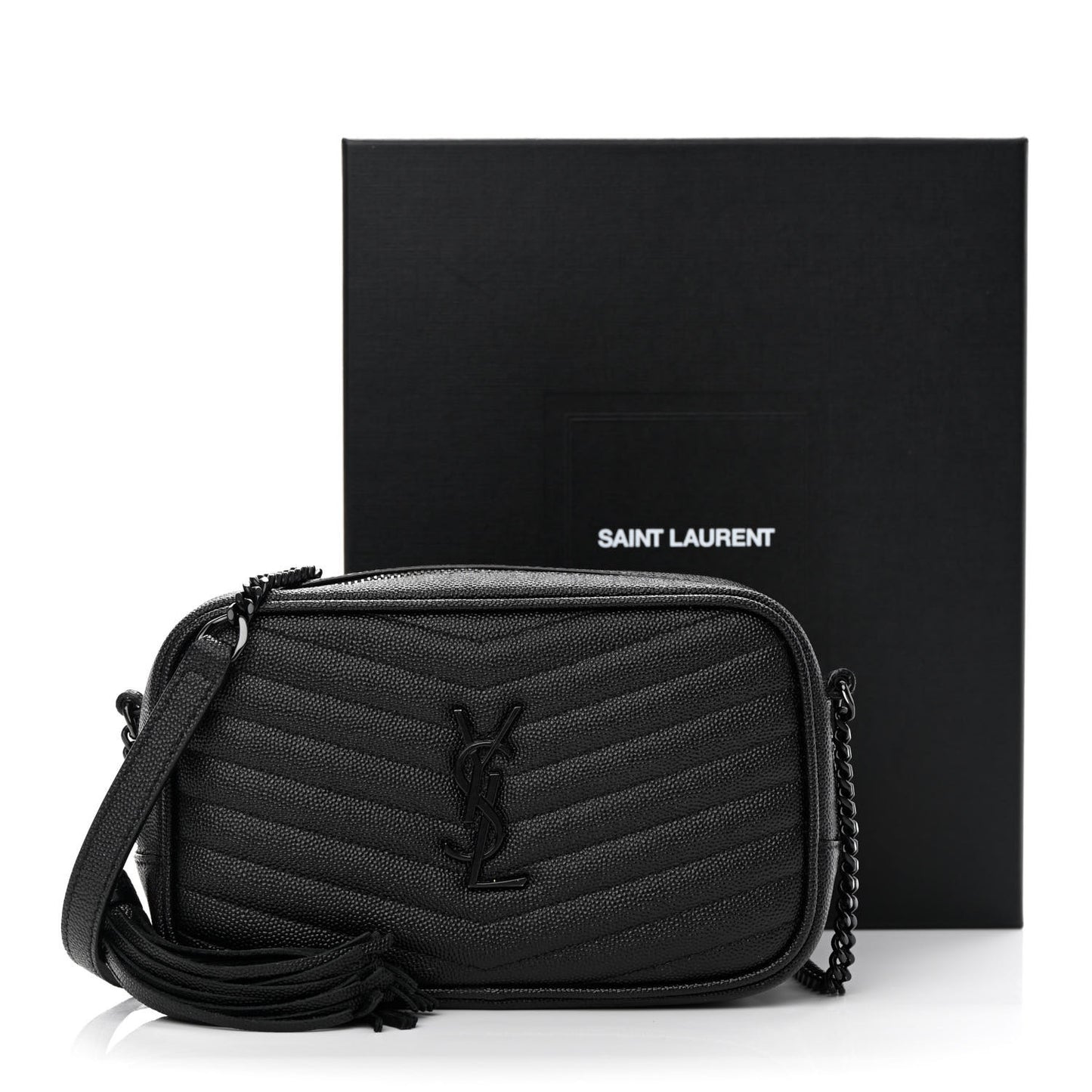 Grain De Poudre Matelasse Monochrome Monogram Mini Lou Camera Bag Black