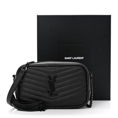 Saint Laurent Grain De Poudre Matelasse Monochrome Monogram Mini Lou Camera Bag Black 11 of 11