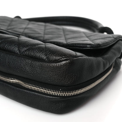 Chanel Calfskin Quilted Expandable Zip Flap Shoulder Bag Black 9 of 10