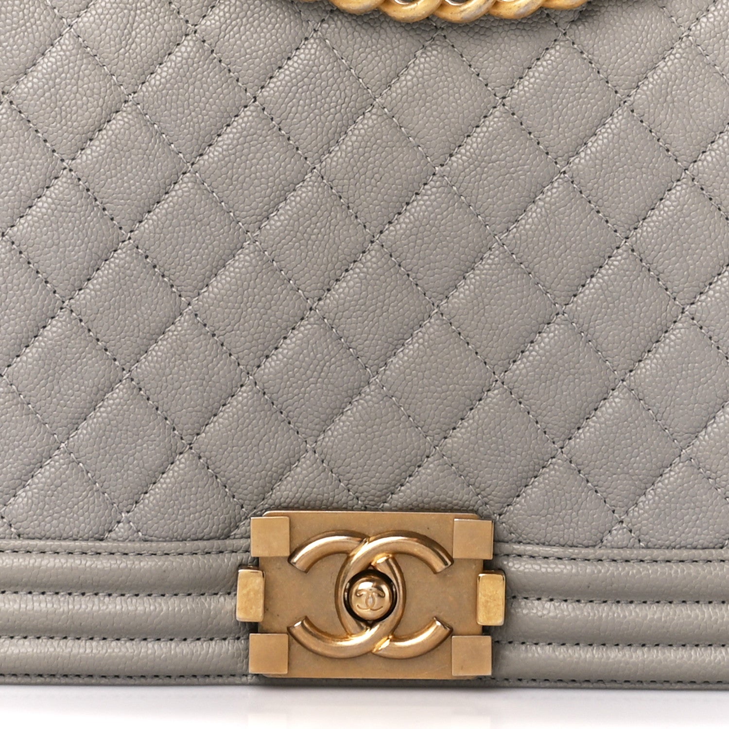 Chanel Caviar Quilted New Medium Boy Flap Grey 8 of 12