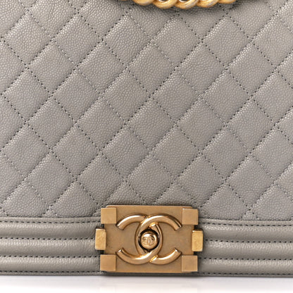 Chanel Caviar Quilted New Medium Boy Flap Grey 8 of 12