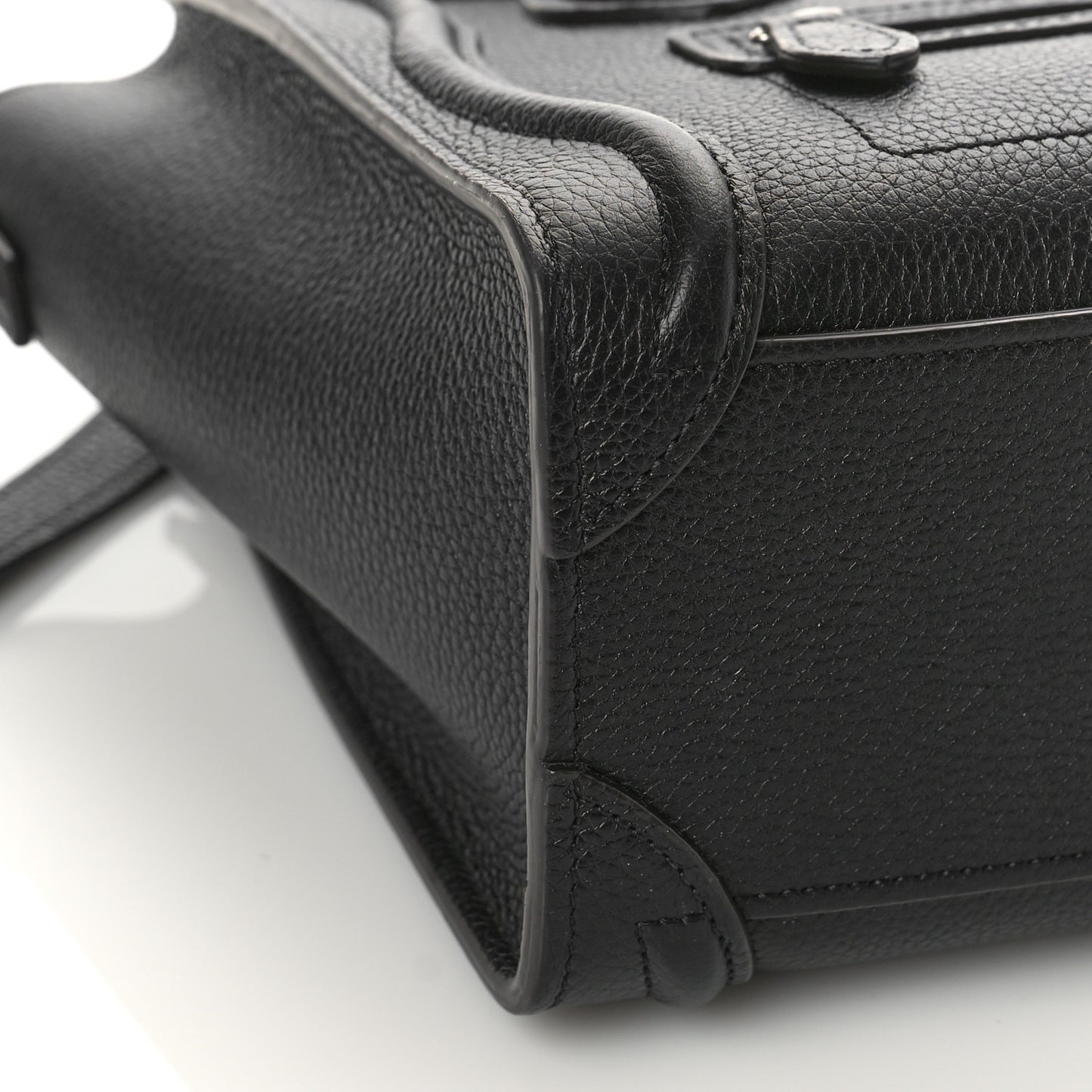 Drummed Calfskin Nano Luggage Black