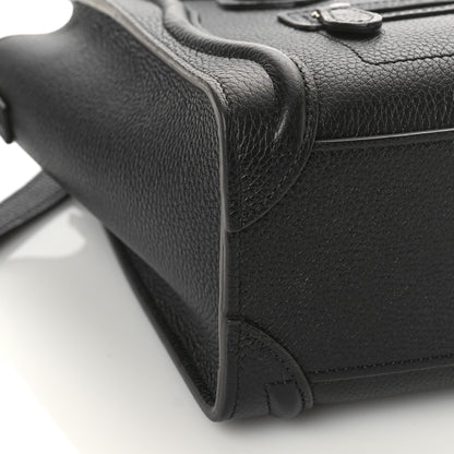 Celine Drummed Calfskin Nano Luggage Black 7 of 8