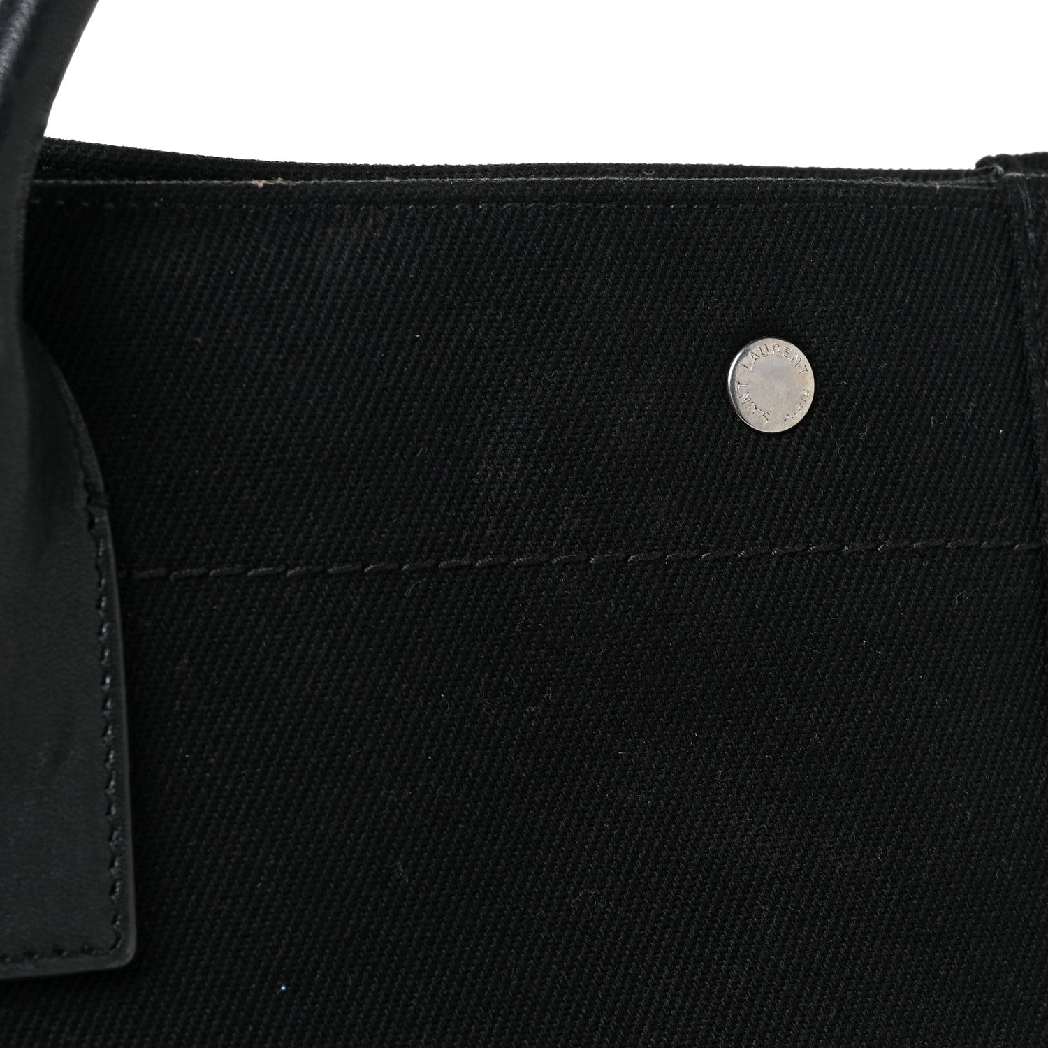 Saint Laurent Linen Calfskin Rive Gauche Tote Black 17 of 19