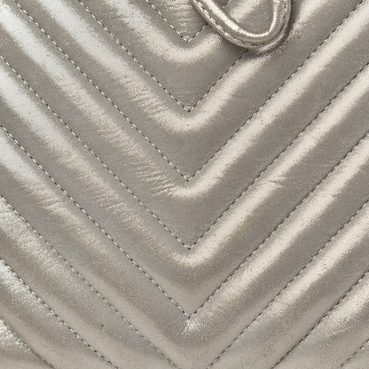 Chanel Metallic Calfskin Chevron Quilted Urban Spirit Backpack Silver 10 of 14