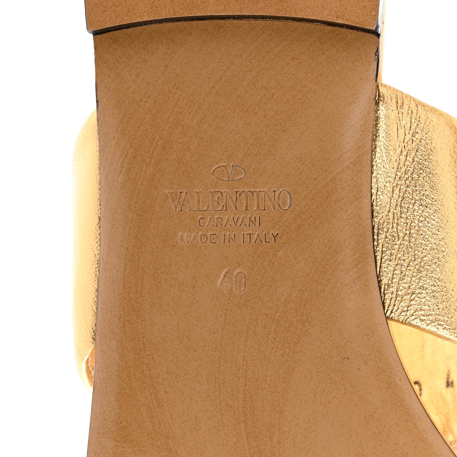 Valentino Garavani Metallic Nappa One Stud Flat Thong Sandals 40 Antique Brass 8 of 10